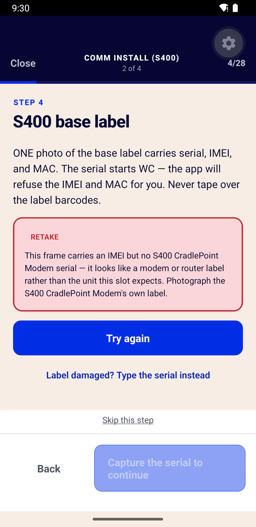 A refused scan explaining what it actually was